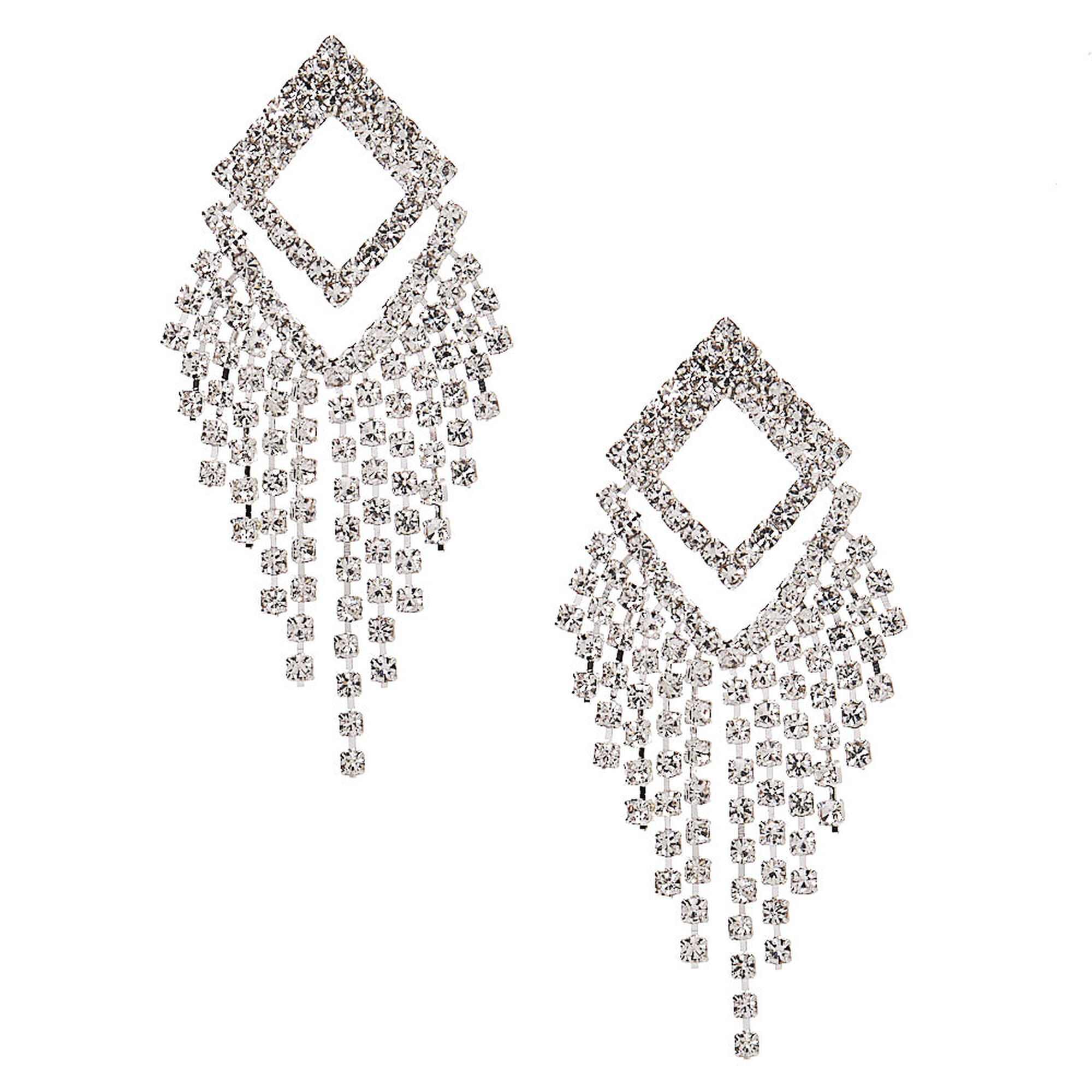 geometric rhinestone earrings